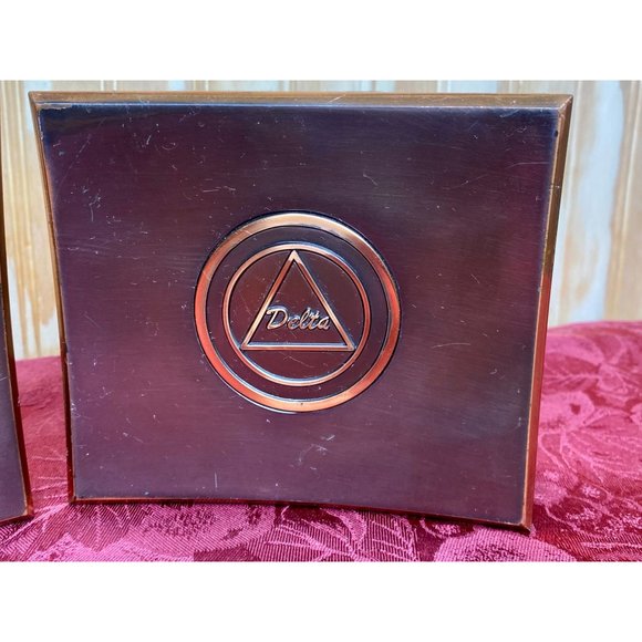 Vintage Delta (upper case) Symbol Triangle Weighted Bookends Pair 2lbs. Each Bro - Picture 2 of 16